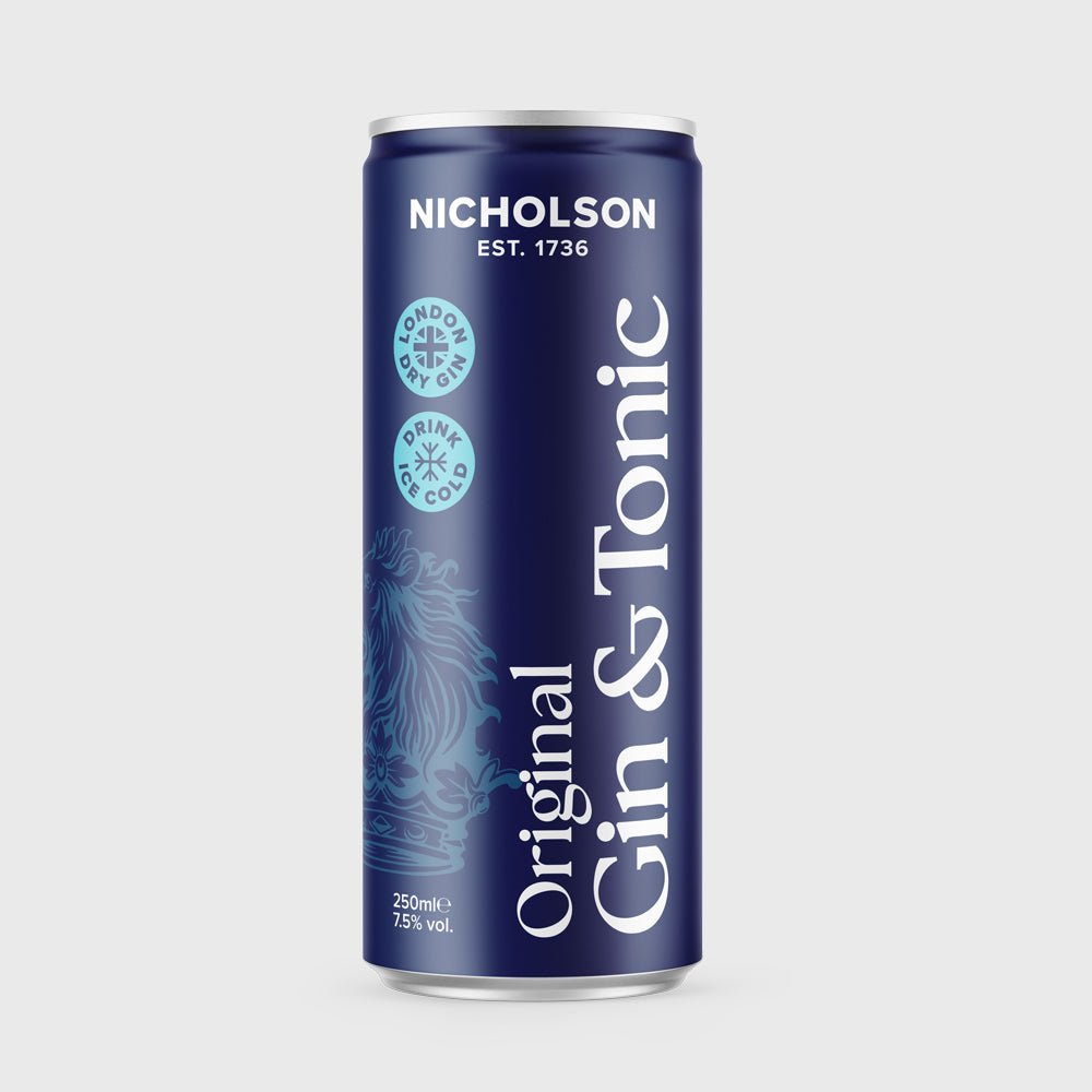 Nicholson Gin & Tonic Ready To Drink Can x 24 can case 7.5% ABV - Nicholson