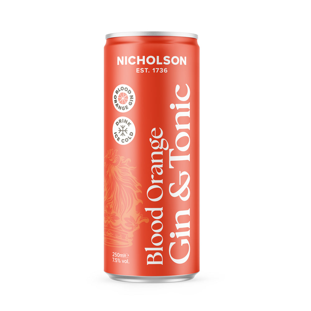 Nicholson Blood Orange Gin & Tonic Ready To Drink Can 7.5% ABV